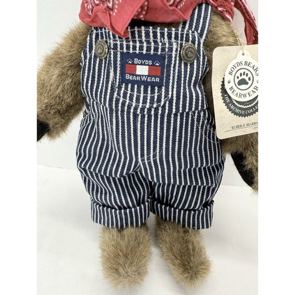 Boyds Bears Elmer O. Bearroad #91193 Engineer Overalls Railroad 12” Plush - Picture 3 of 9